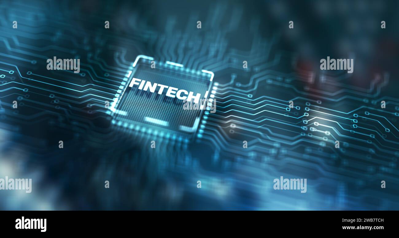 Fintech financial technology digital money internet banking concept Stock Photo