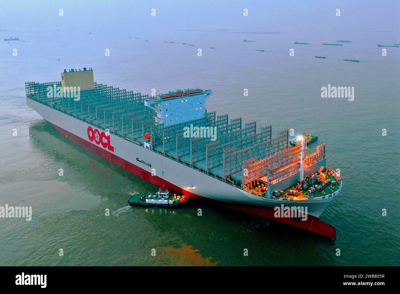 NANTONG, CHINA - JANUARY 9, 2024 - The world's largest container ship ...