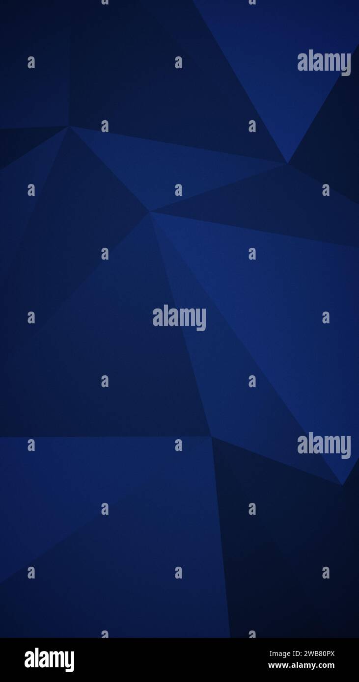 Abstract dark blue grainy polygon vector pattern background. High resolution full frame 3D triangular low poly style futuristic background, copy space Stock Photo