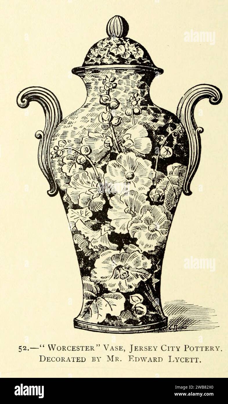 "Worcester" Vase, Jersey City Pottery. Decorated by Mr. Edward Lycett