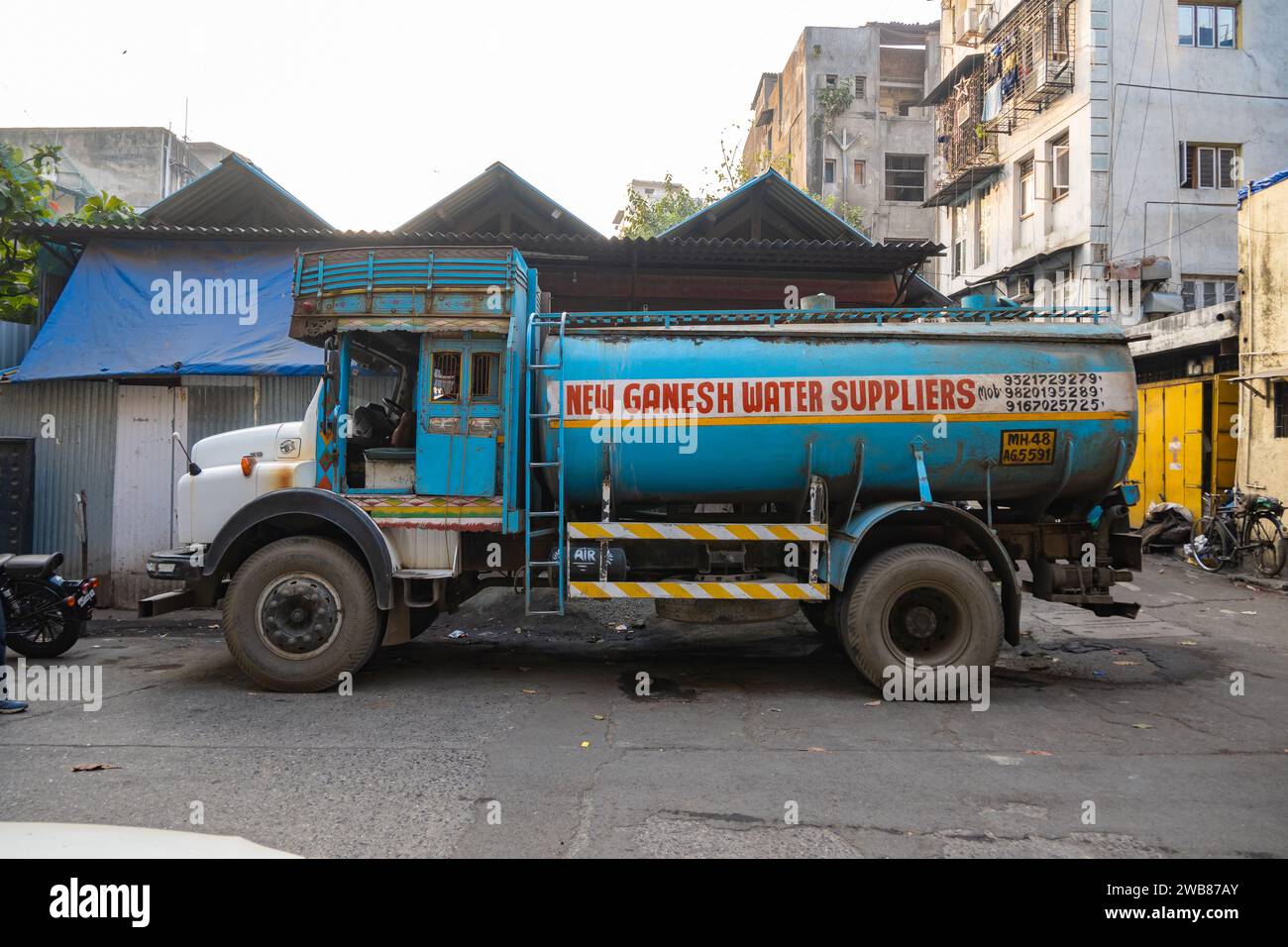 Mumbai, Maharashtra, India, Water supplier truck in the street, Editorial only Stock Photo Alamy