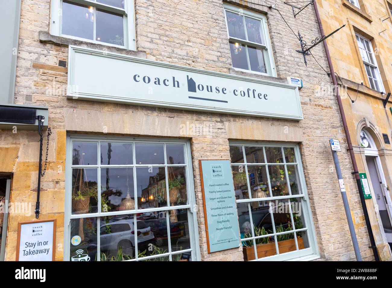 Stow on the Wold coffee shop in the market town,Gloucestershire,England,UK,2023 Stock Photo