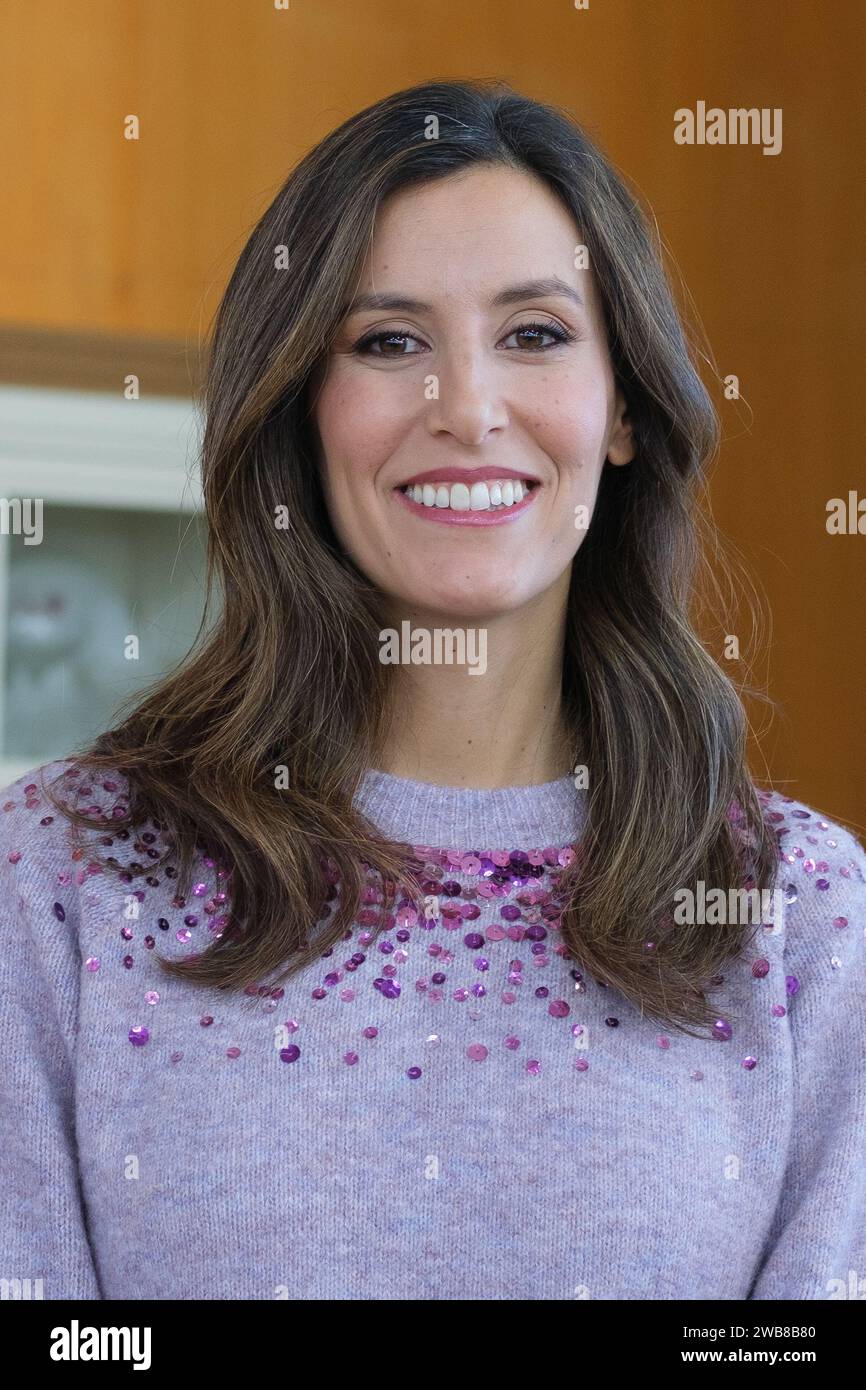 Ana Boyer attends the 'Bake Off, Famosos Al Horno' Tv show presentation at the La Cigueña Hotel on January 08, 2024 in Madrid, Spain. Stock Photo