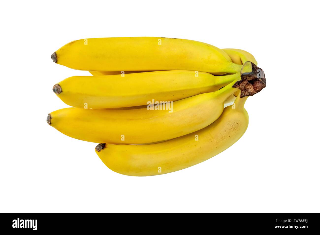 Group of ripe bananas isolated on white background Stock Photo
