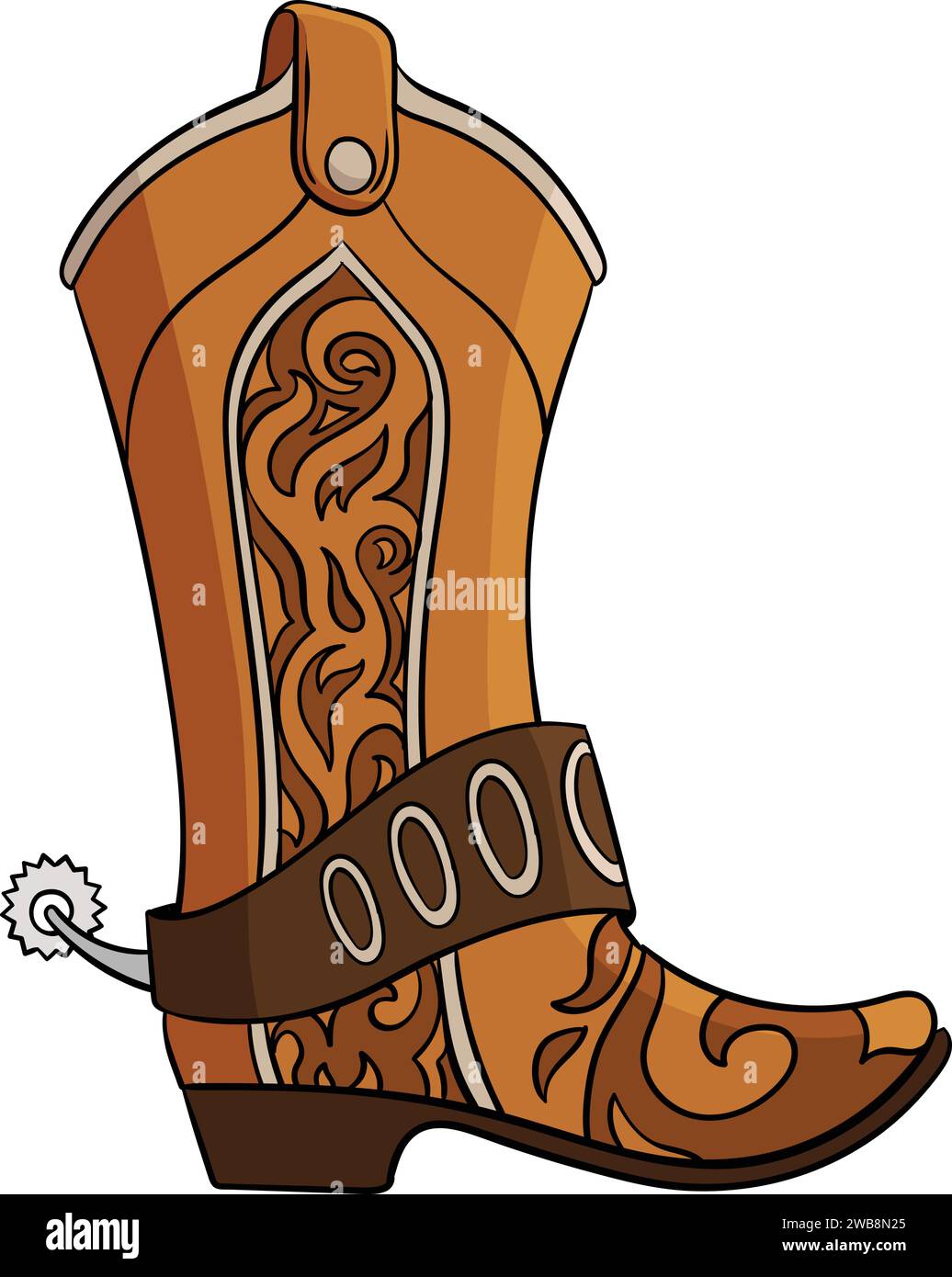 Cowboy Boots Cartoon Colored Clipart Illustration Stock Vector Image ...