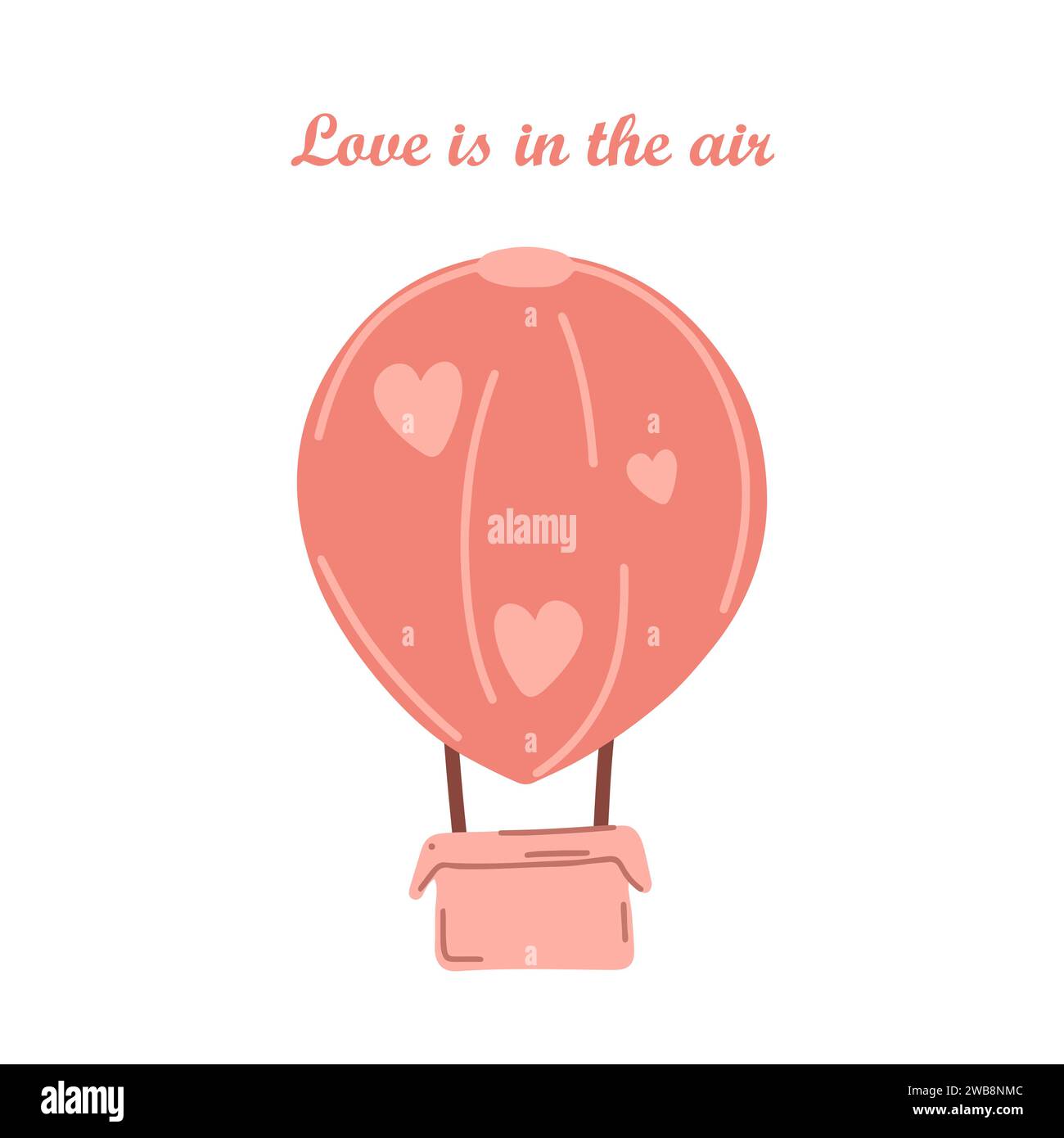 Cute balloon greeting card about love Stock Vector