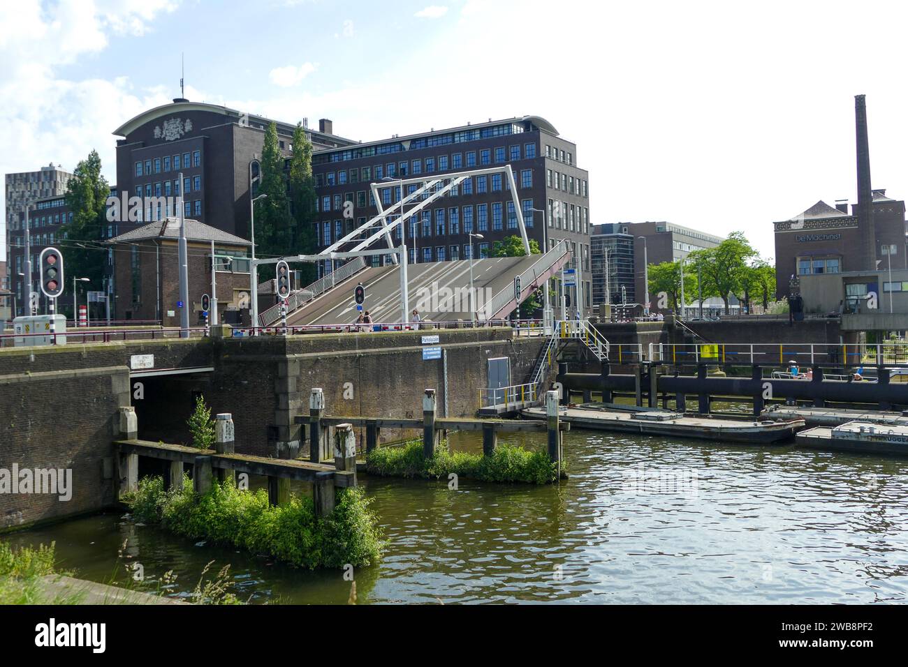 Rotterdam, Netherlands May 27 2017 Fixed trunnion Bascule bridge