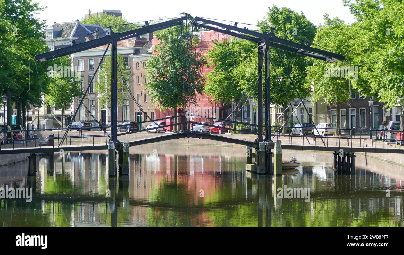 Rotterdam, Netherlands May 28 2017 Schiedam historic canal with