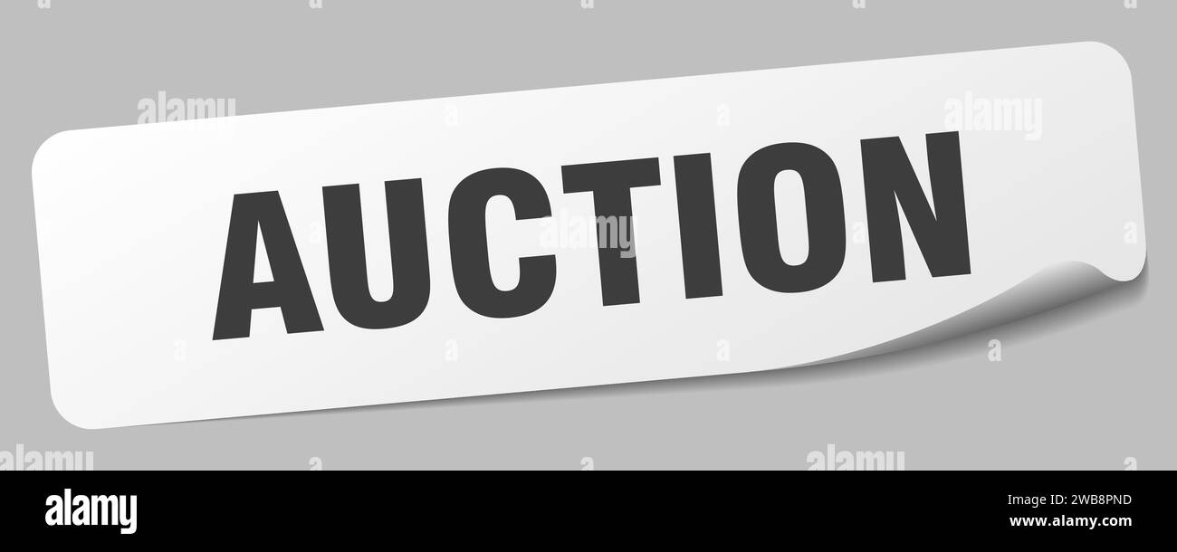 auction sticker. auction rectangular label isolated on white background ...