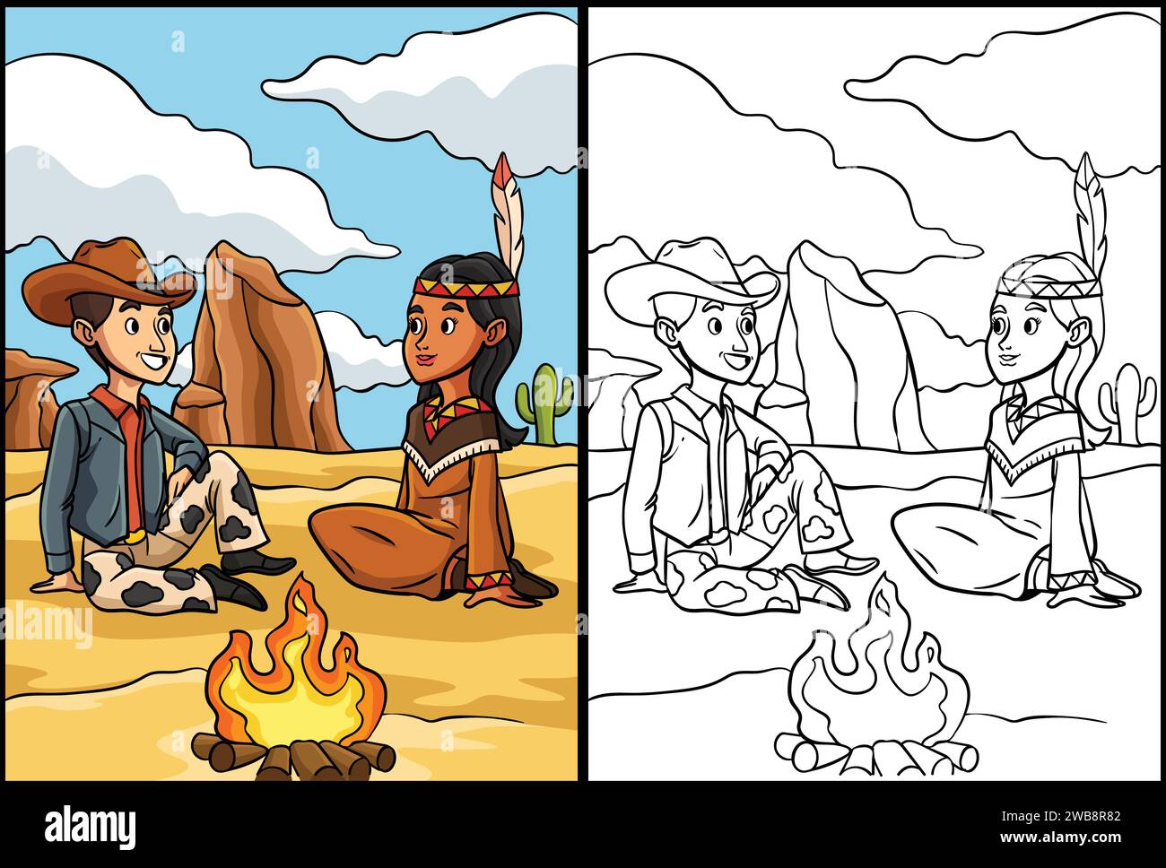 Cowboy and indian Stock Vector Images - Alamy