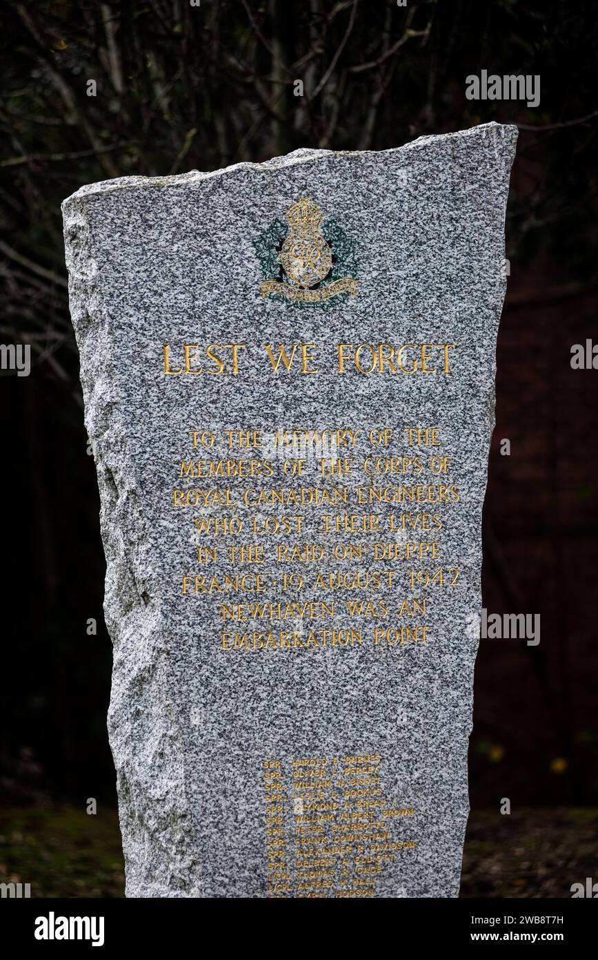 Newhaven, January 6th 2024 The Canadian memorial on War Memorial Green