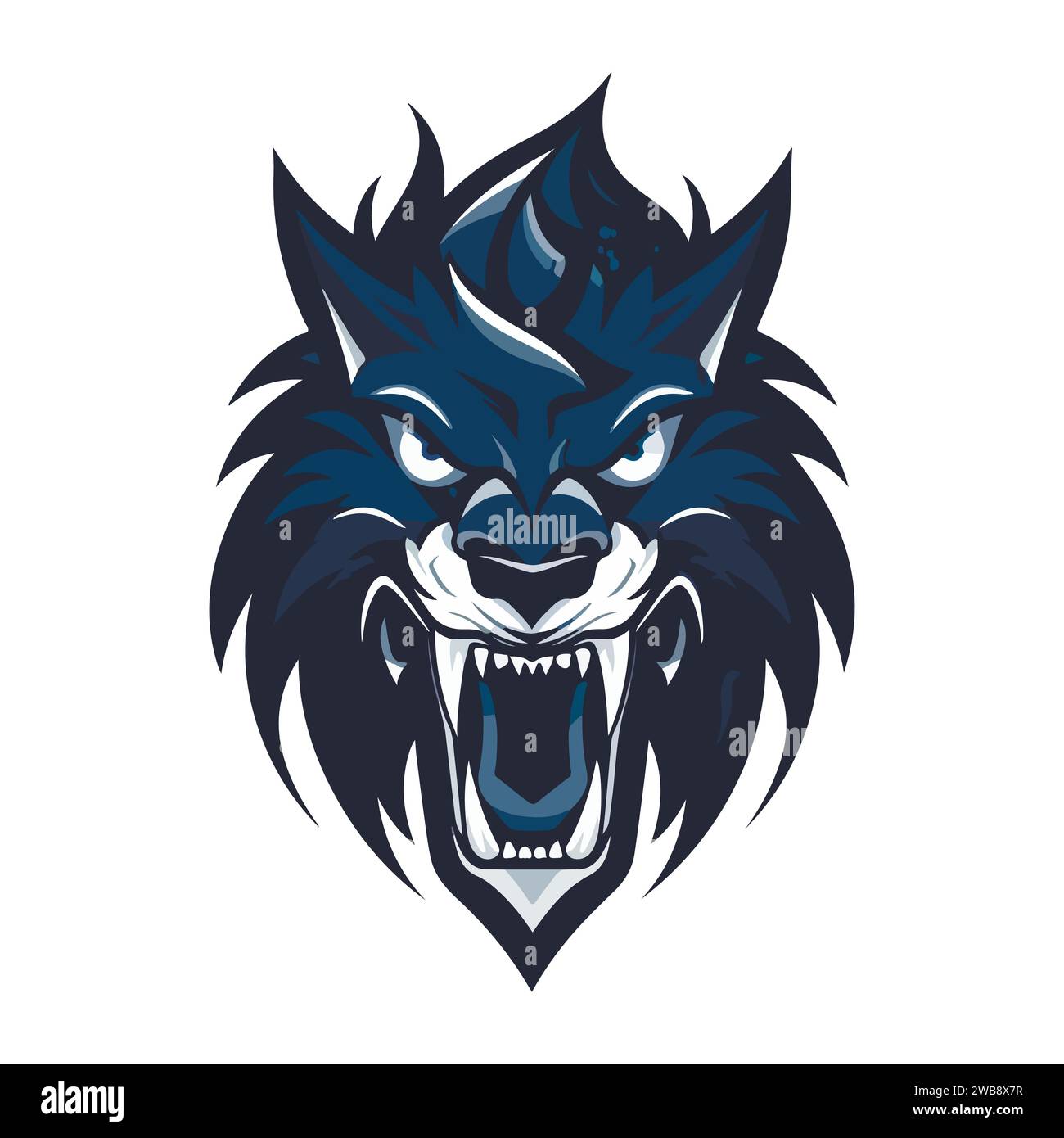 Wolves mascot esport logo character design for wolf gaming and sport