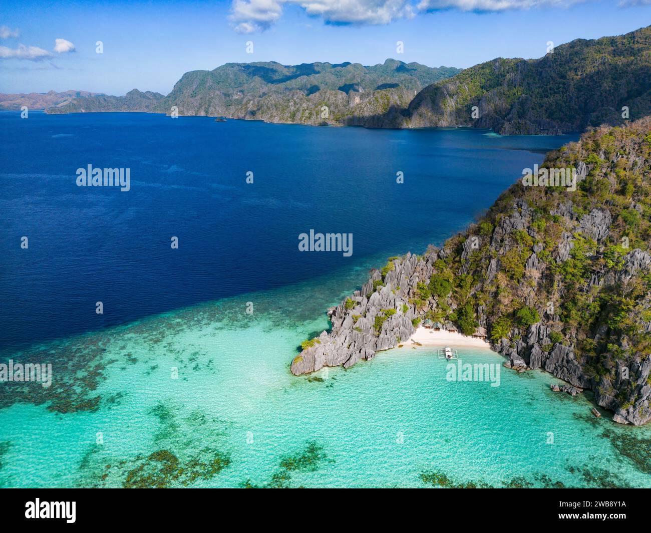 An aerial view of Smith Point Beach, Coron, Philippines Stock Photo - Alamy