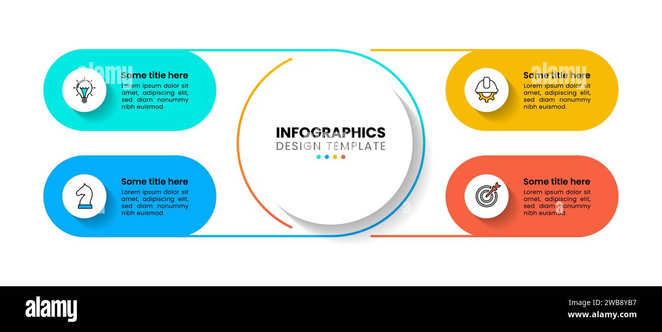 Infographic template with icons and 4 options or steps. Circle. Can be ...