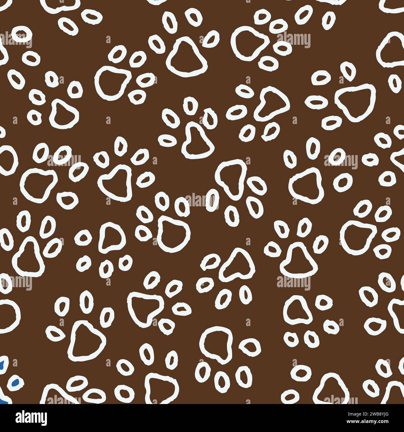 Vector Outline Paws Seamless Pattern for Textile or Wrapping Paper Stock Vector