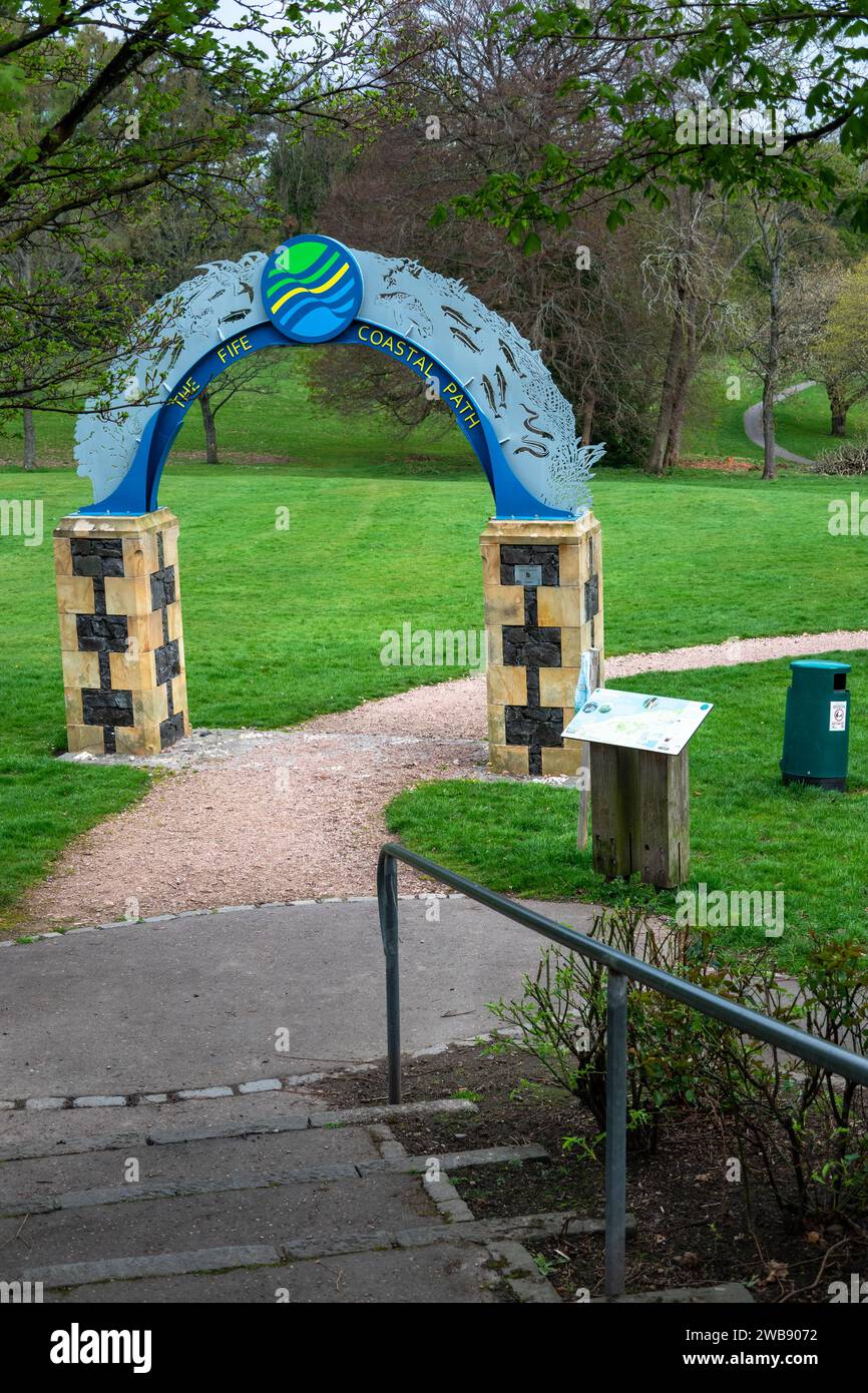 Entrance to the Fife Coastal path at Newburgh Fife Scotland UK Stock