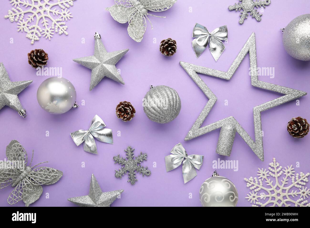 Silver stars on purple hi-res stock photography and images - Alamy
