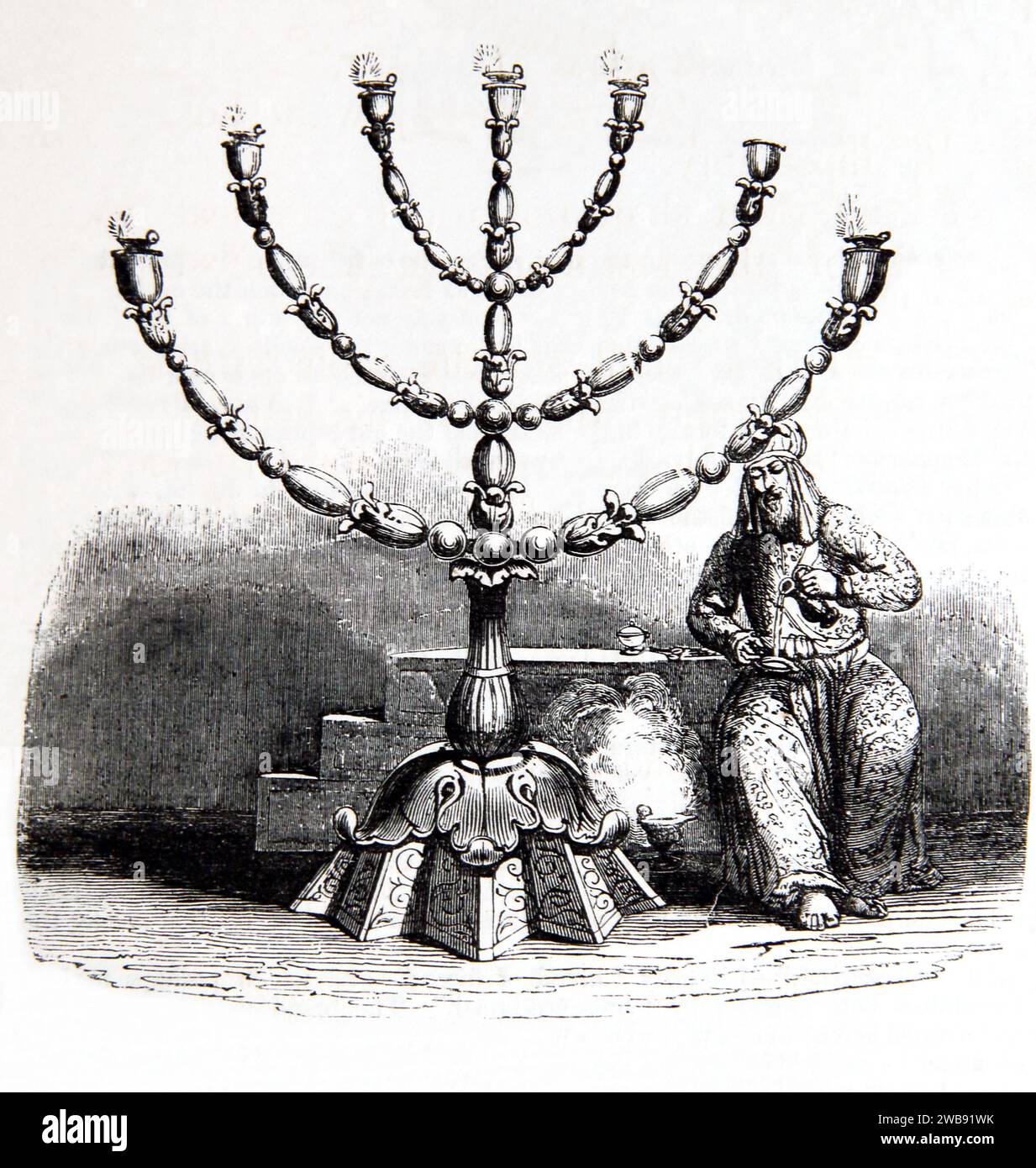 Illustration of the High Priest sitting next to the Golden Candlestick