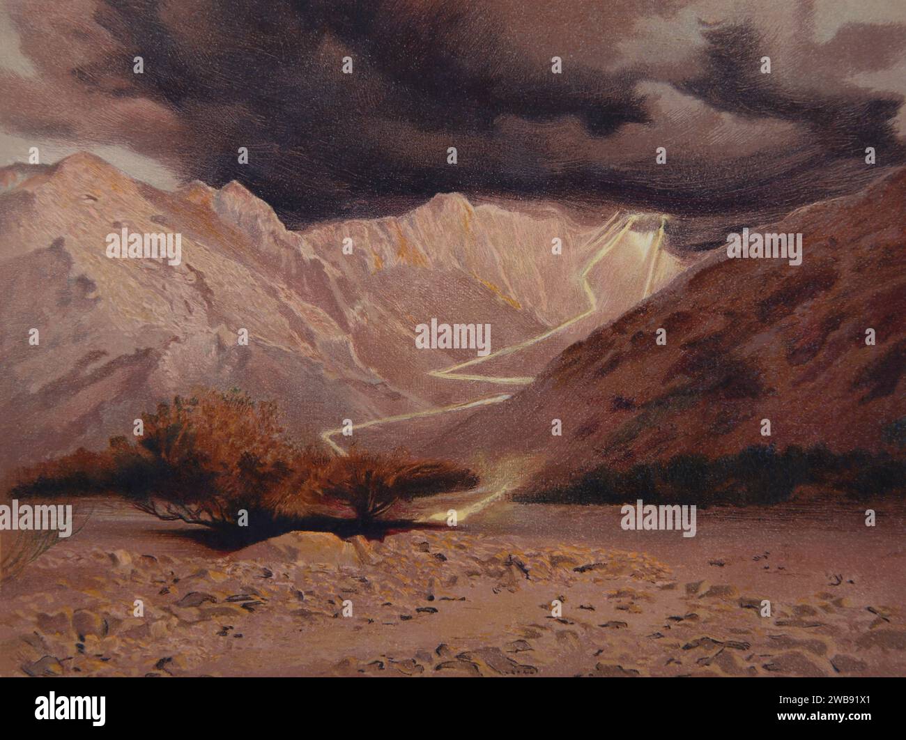 Exod Lightning Mount Sinai after a Painting by Phil R.Morris - Mount Sinai was all in ...
