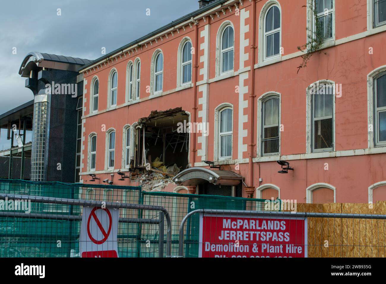 Belfast, United Kingdom, 09 01 2024, Demolition work continues on the