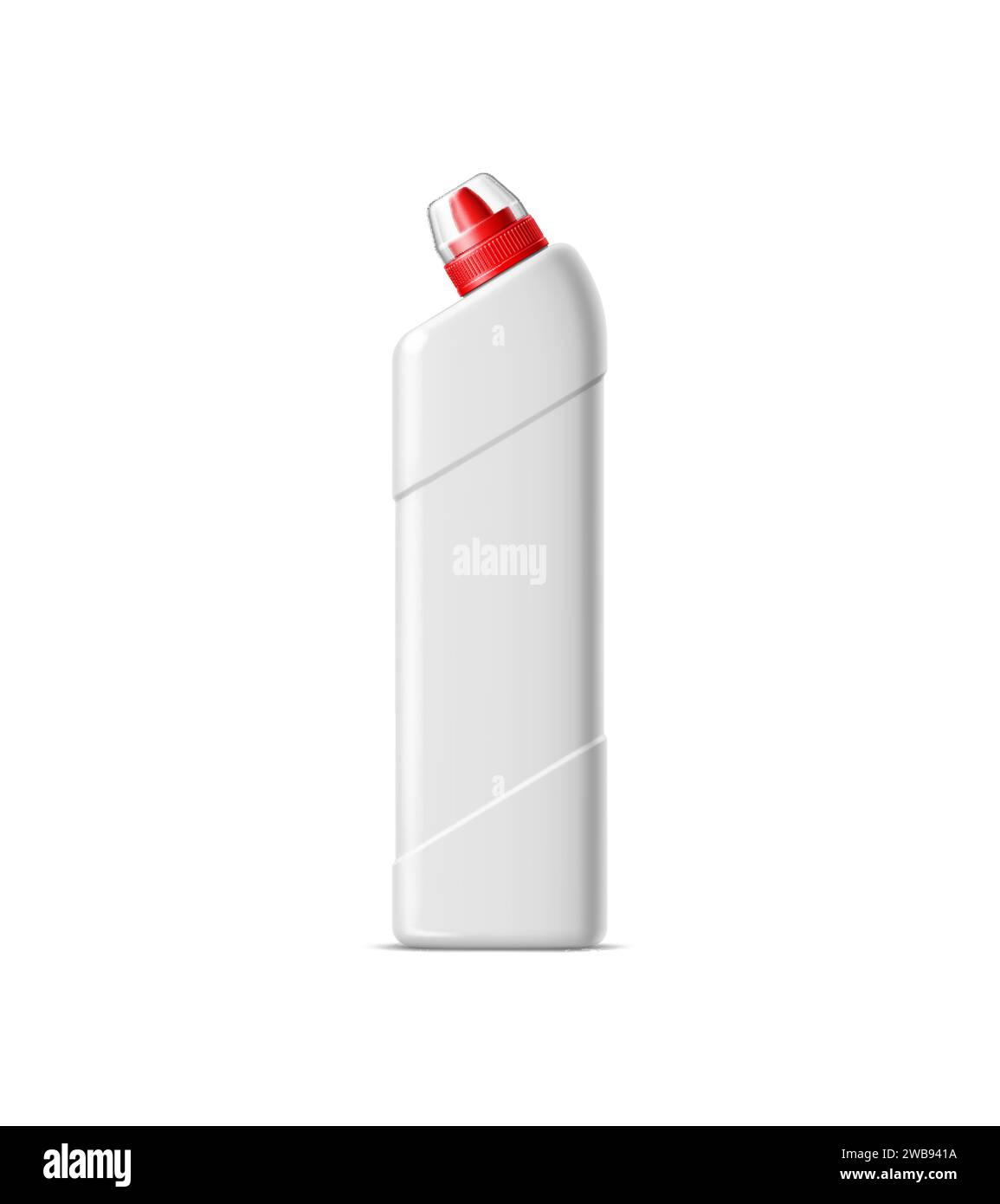 Realistic toilet cleaner liquid detergent bottle, vector household