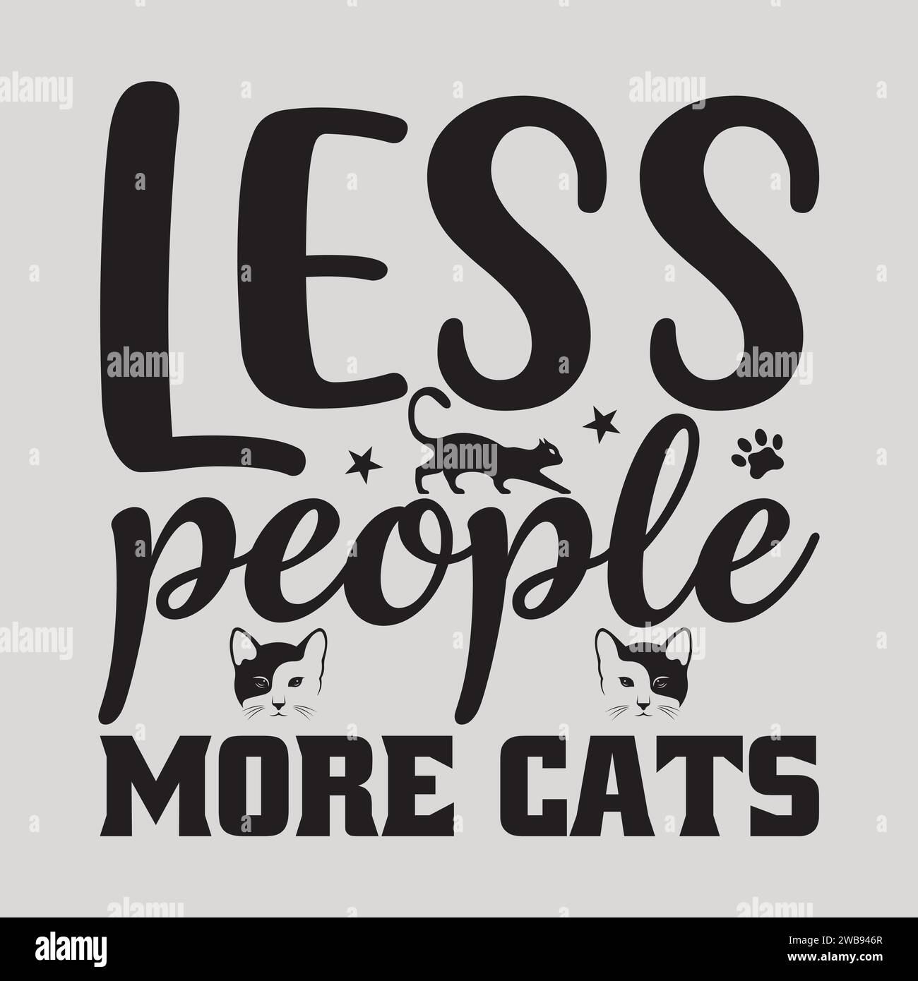 Cat SVG Design Typography T-Shirt Design Stock Vector