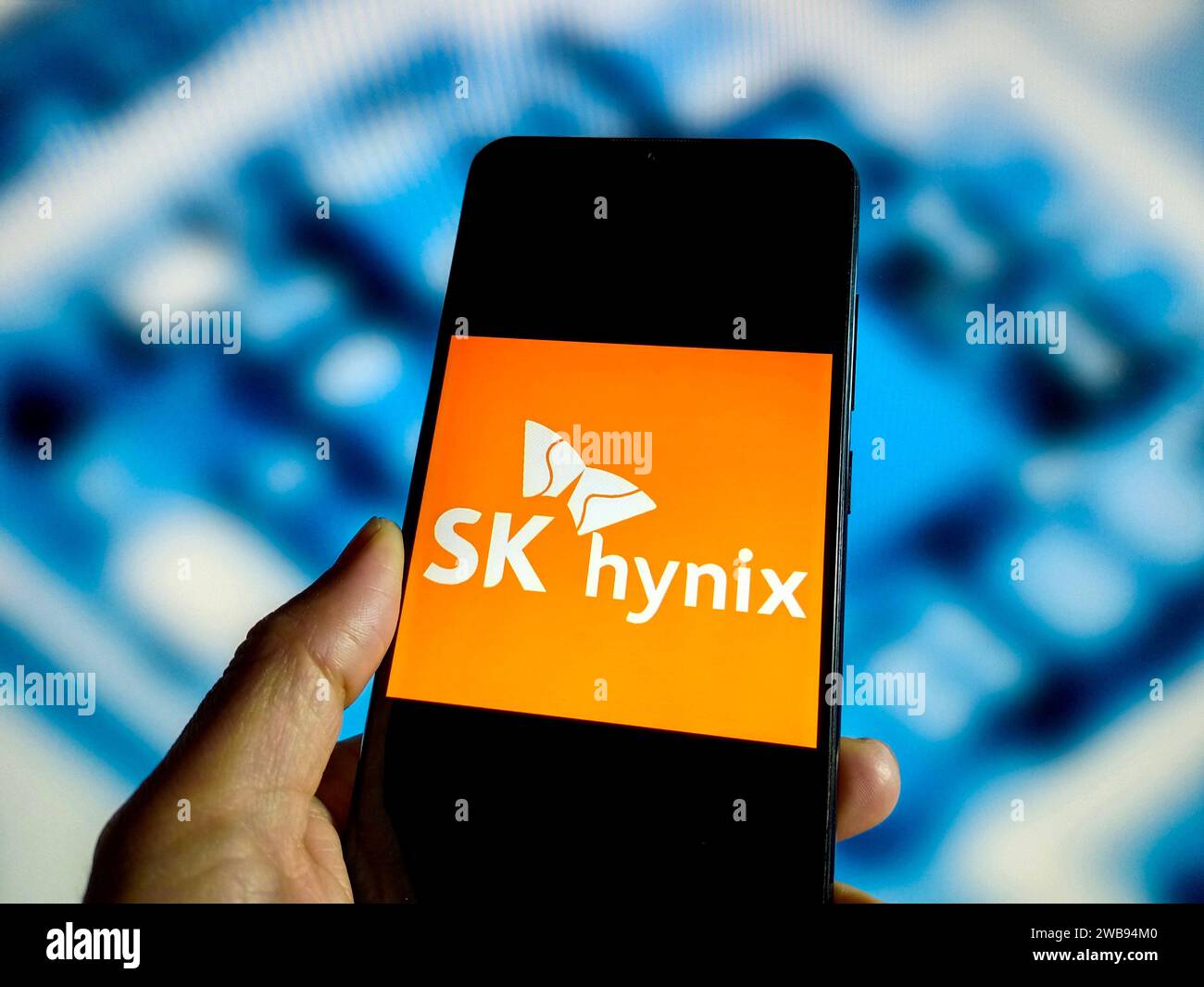 SUQIAN, CHINA - JANUARY 9, 2024 - Illustration SK Hynix, Suqian, Jiangsu Province, China, January 9, 2024. Stock Photo