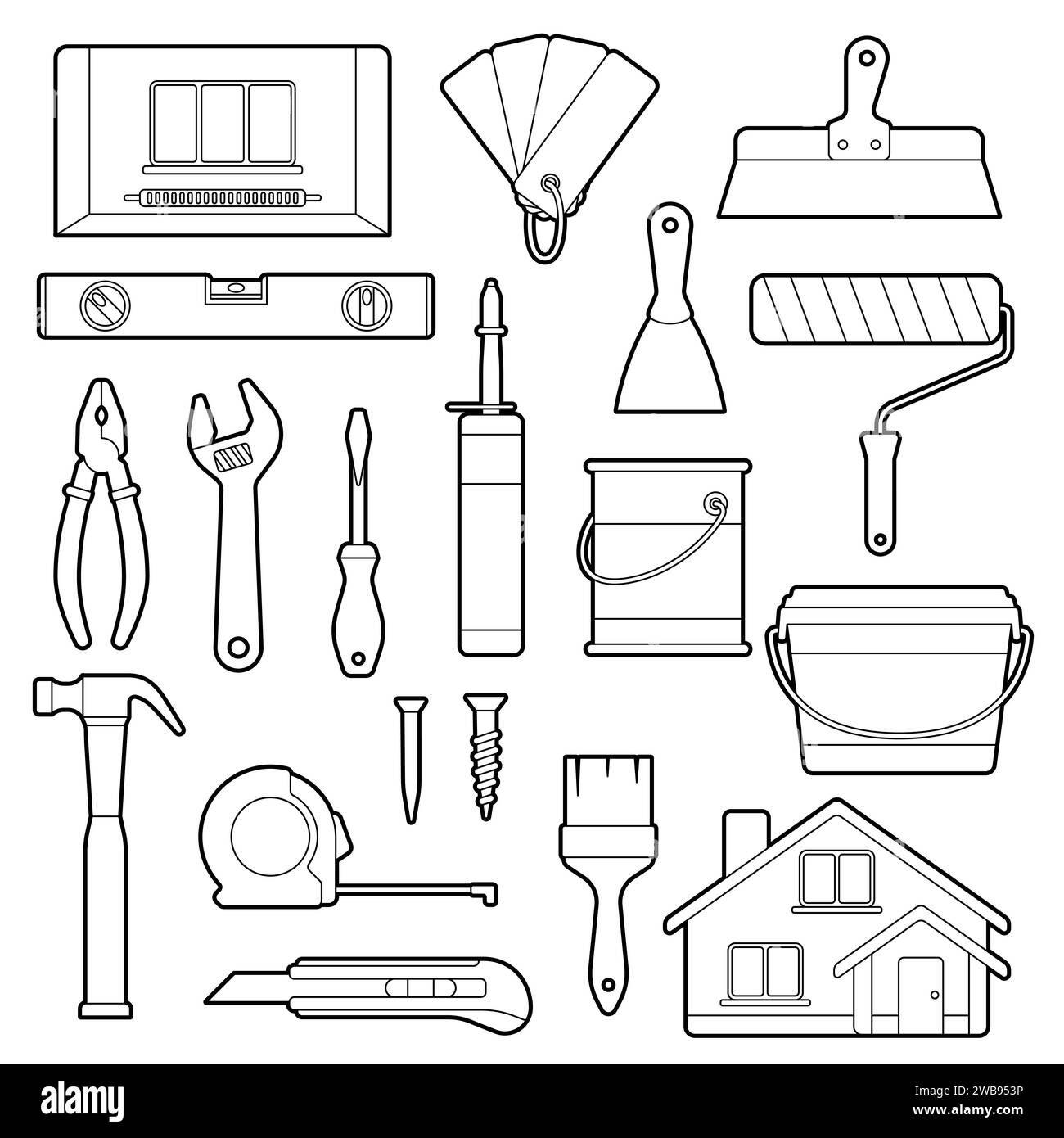 Tools home self repair Black and White Stock Photos & Images - Alamy