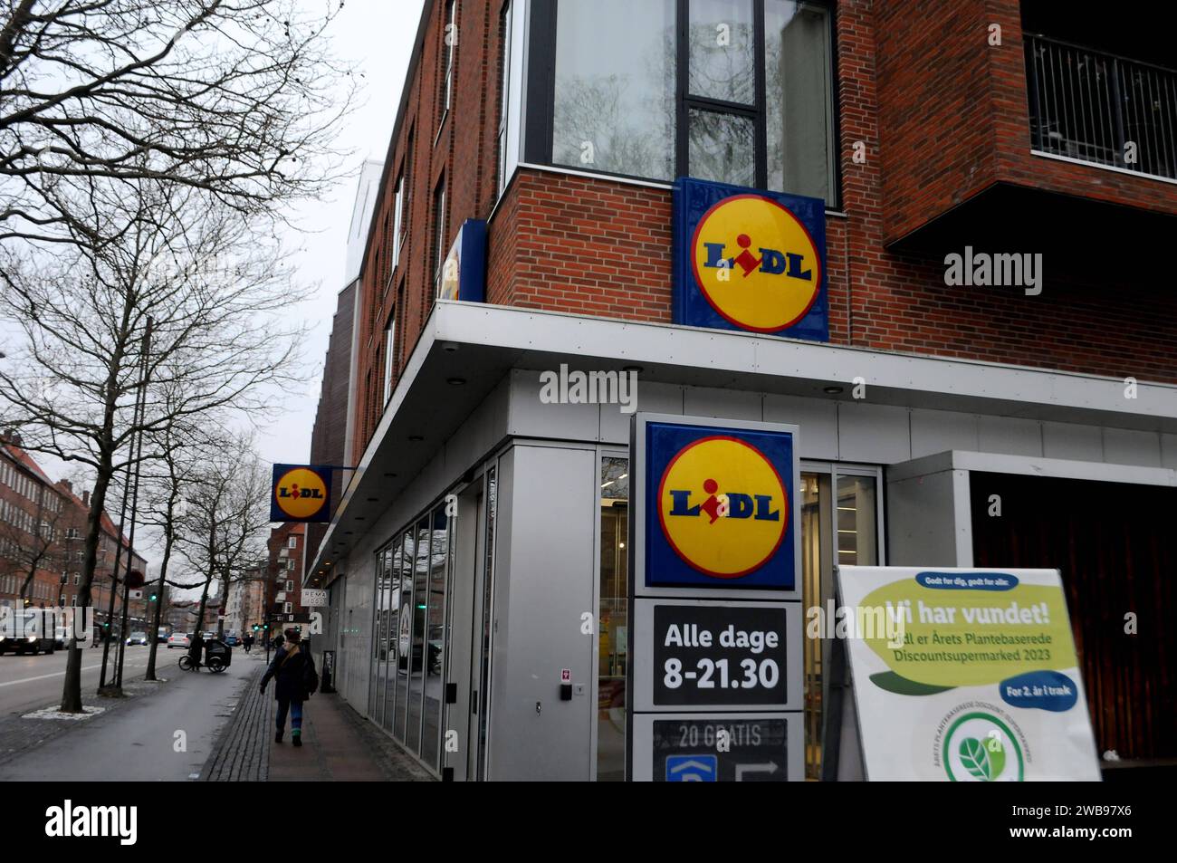 Copenhagen, Denmark /09 January 2024/Deutsche lidl grocery store in