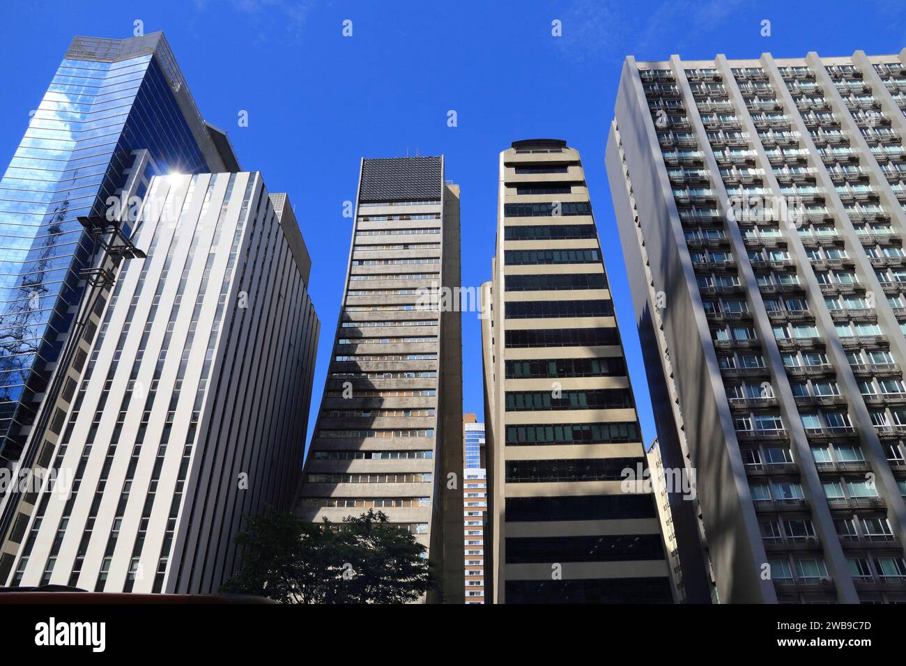 Paulista Avenue (Avenida Paulista) in Sao Paulo city, Brazil. Skyline of modern architecture. Stock Photo