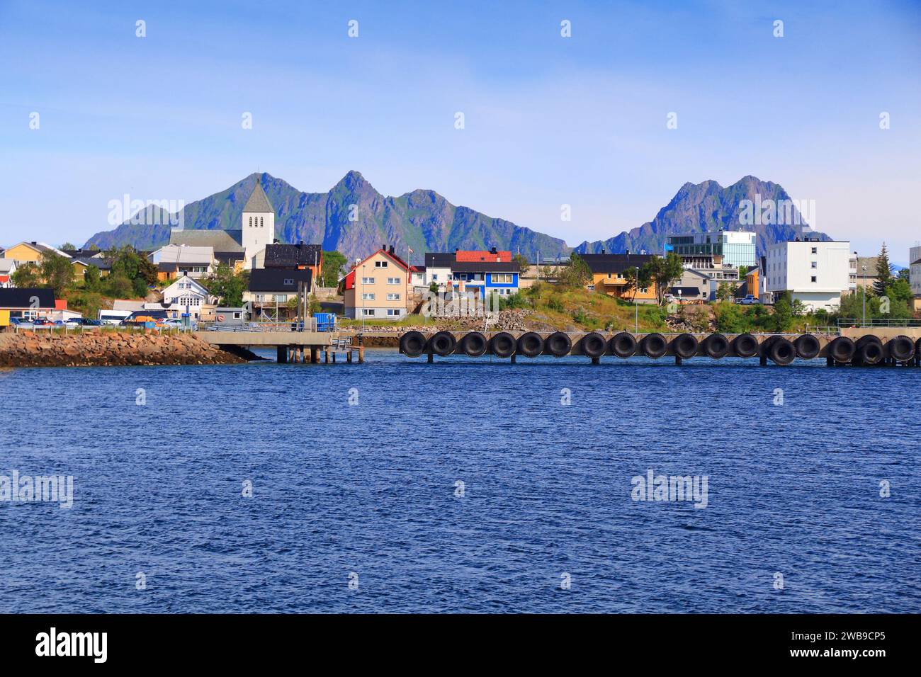Svolvaer - fishing town in Norway. Lofoten islands. Stock Photo