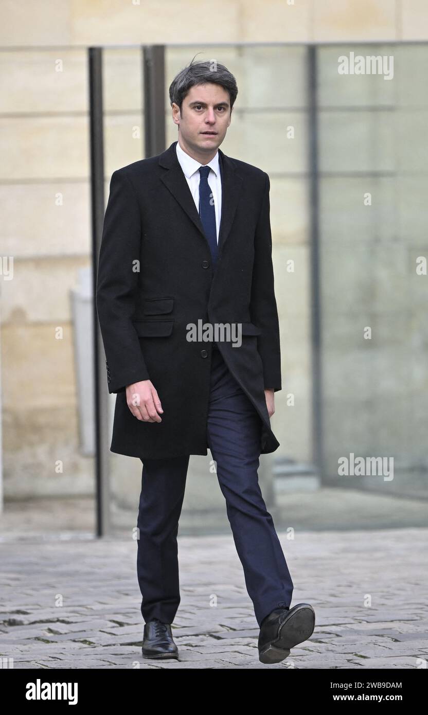 Paris, France. 09th Jan, 2024. Newly appointed Prime minister Gabriel