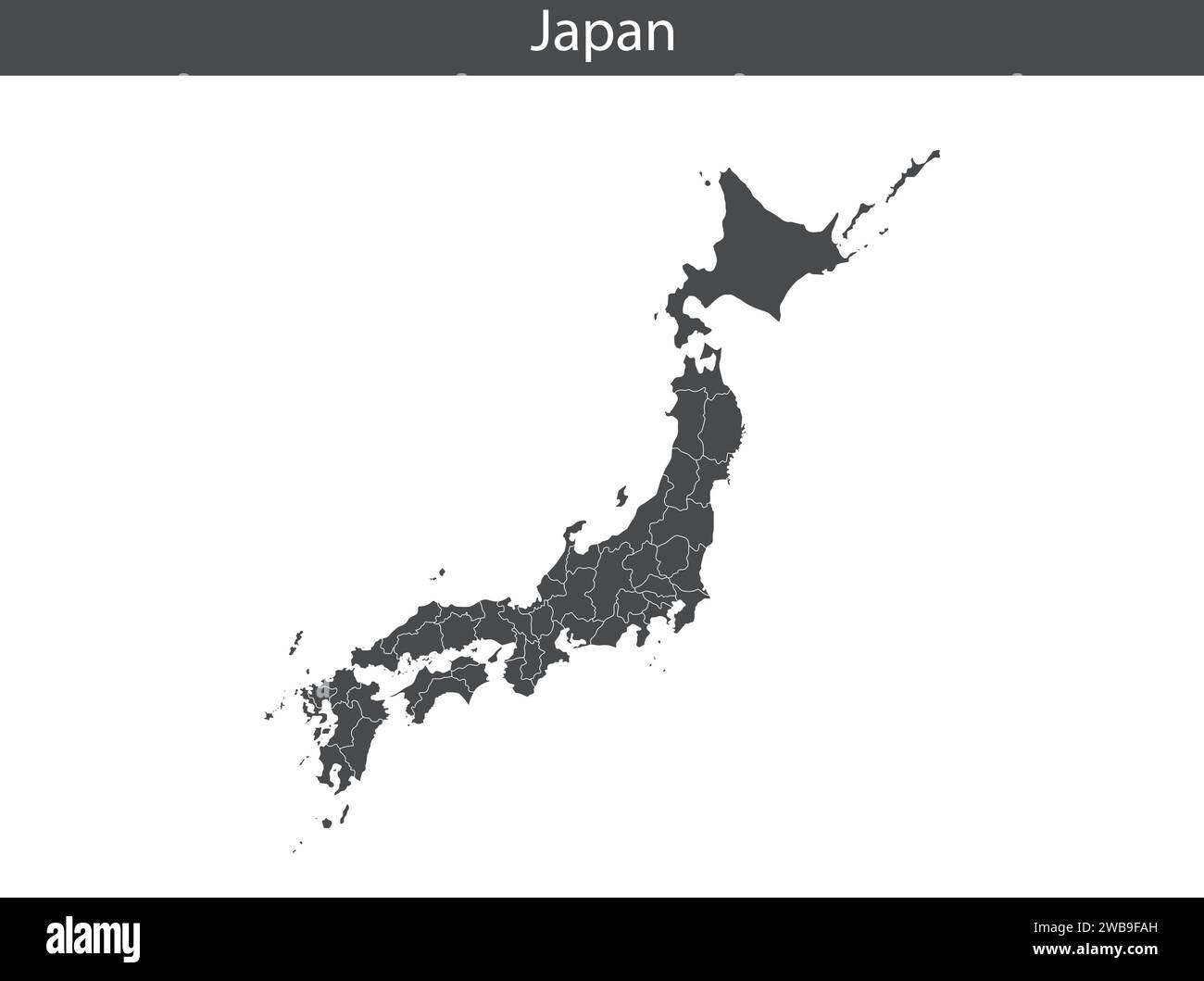 Japan map isolated on white background. Vector illustration. Stock Vector