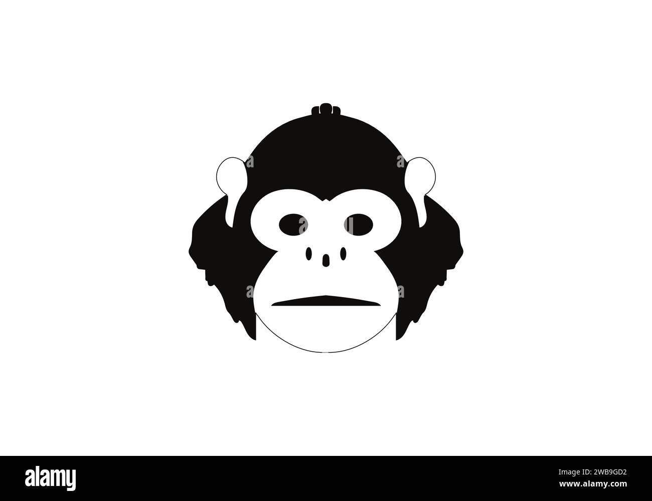 Chimpanzee minimal style icon illustration design Stock Vector