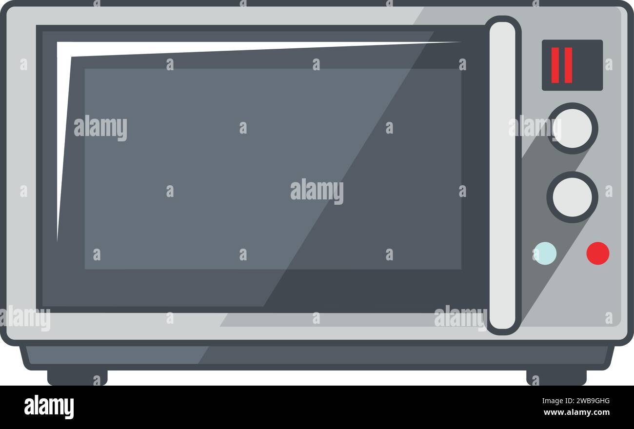Microwave Oven Icon in flat style. Vector Illustration Stock Vector