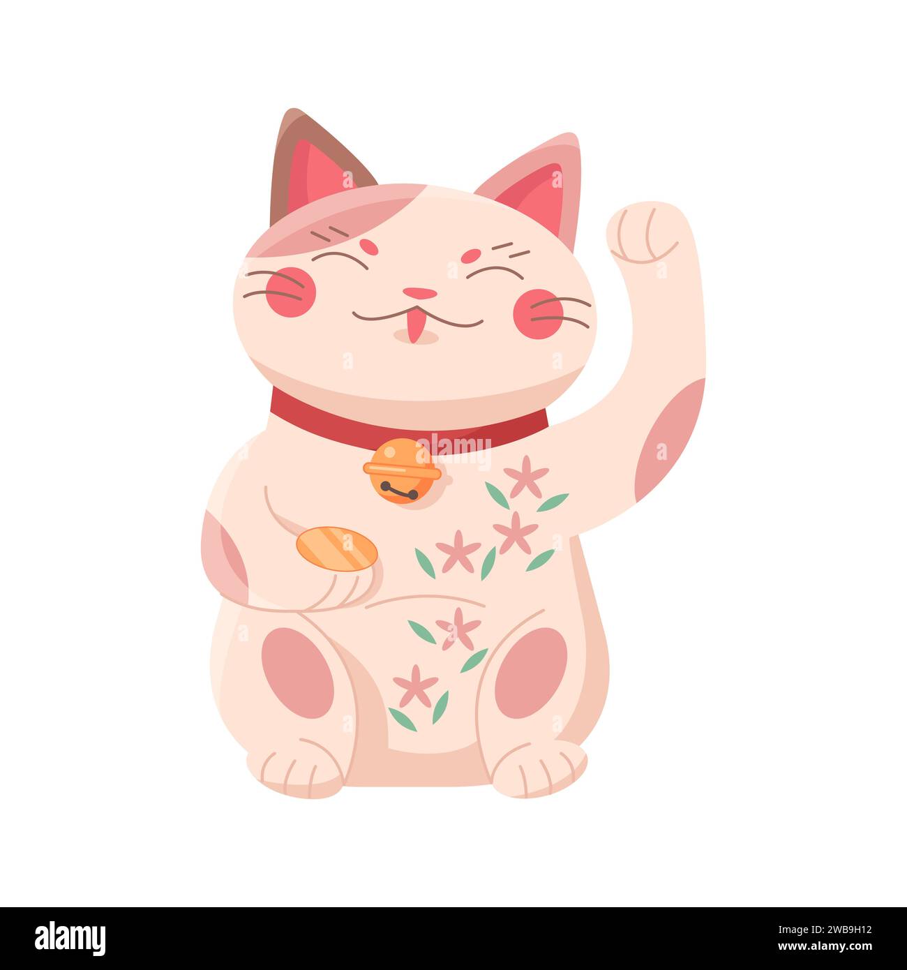 Japanese lucky cat statue. Asian symbol of fortune and prosperity ...