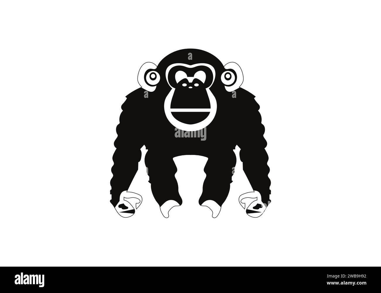 Chimpanzee minimal style icon illustration design Stock Vector