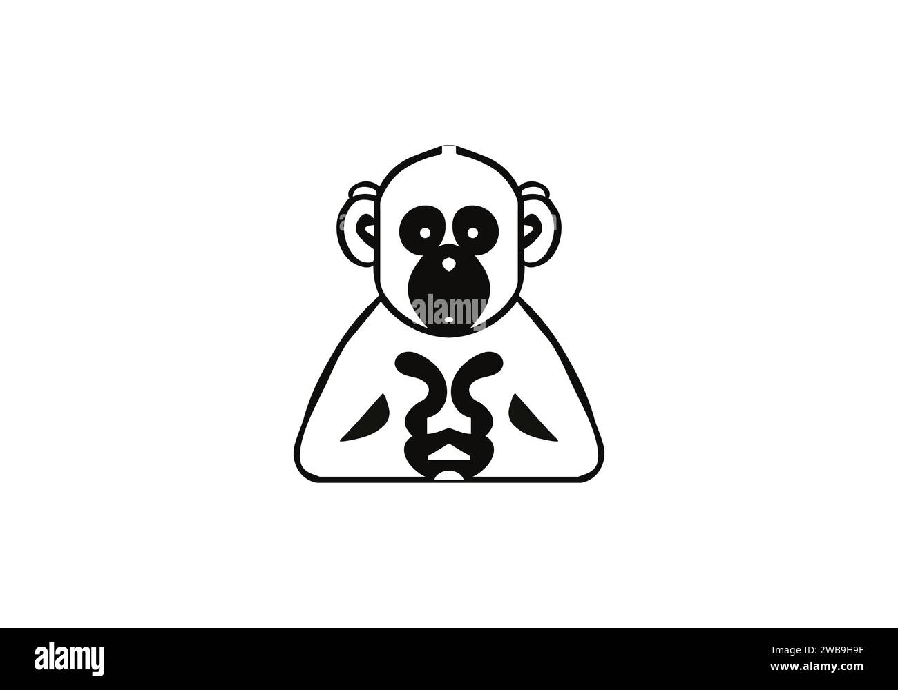 Chimpanzee minimal style icon illustration design Stock Vector