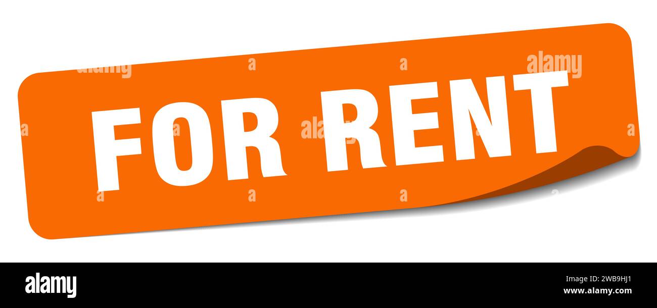 for rent sticker. for rent rectangular label isolated on white background Stock Vector