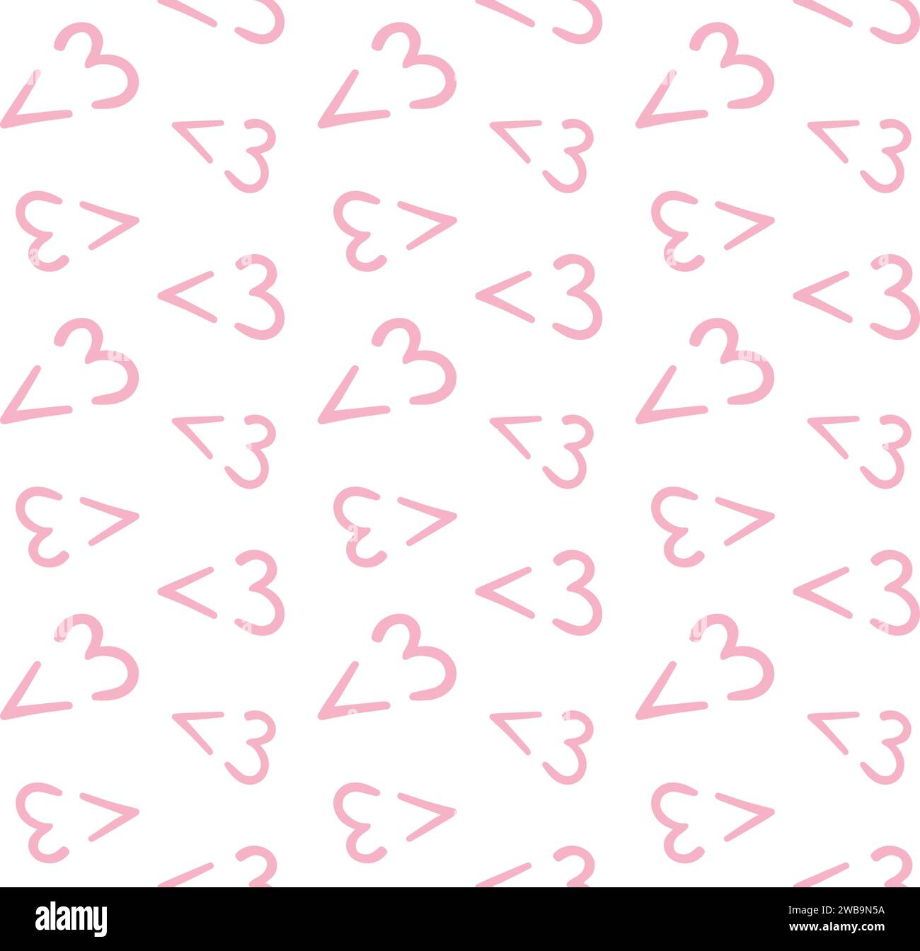 Vector seamless pattern of pink hand drawn heart 3 Stock Vector Image ...