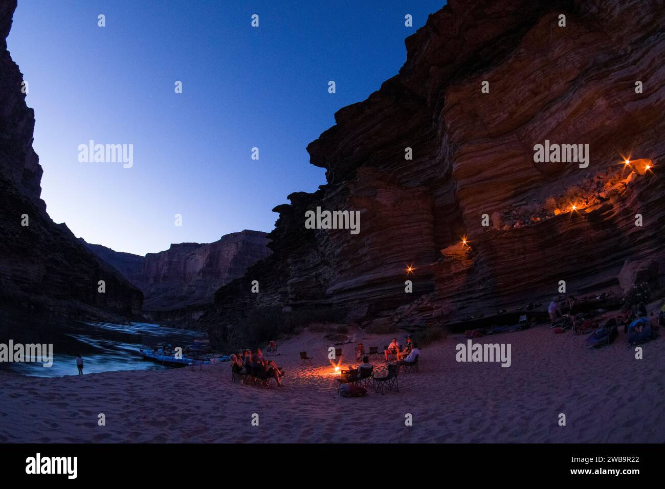 Camping at Big Dune, Grand Canyon NP, Arizona Stock Photo