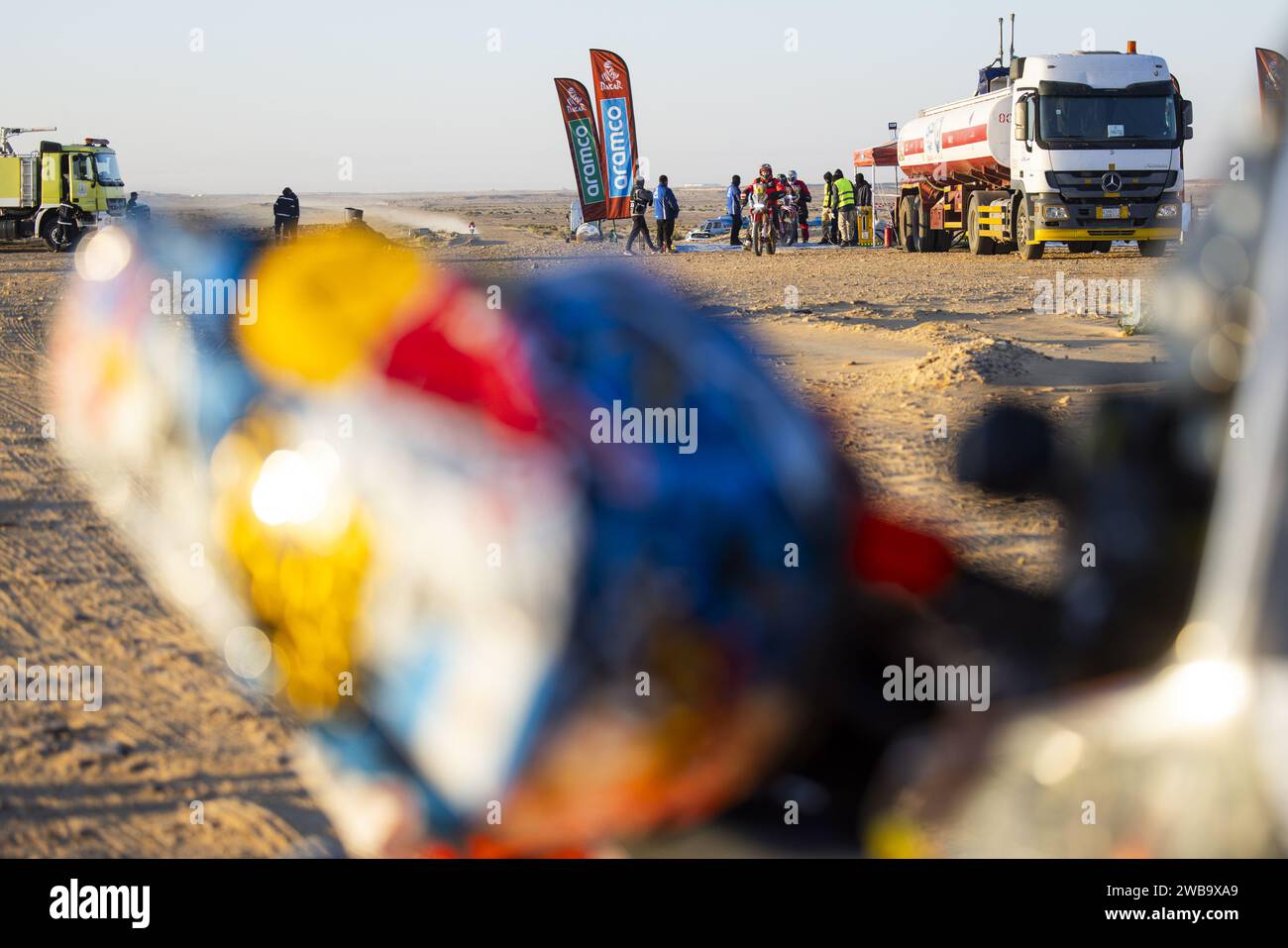 Refueling during the Stage 4 of the Dakar 2024 on January 9, 2024 between Al Salamiya and Al-Hofuf, Saudi Arabia Stock Photo