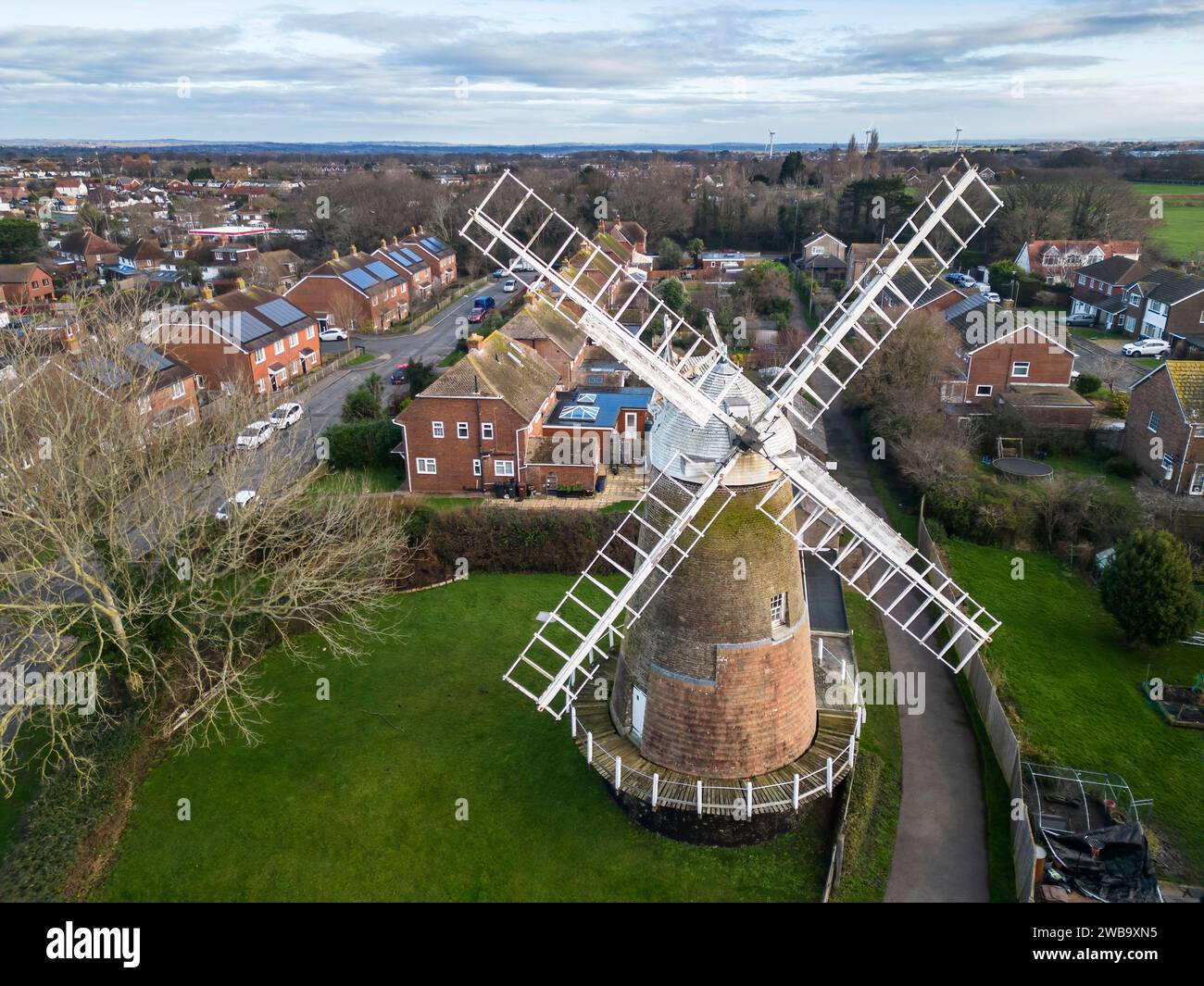 aerial view of ovenden mill or mocketts mill a tower mill in the ...