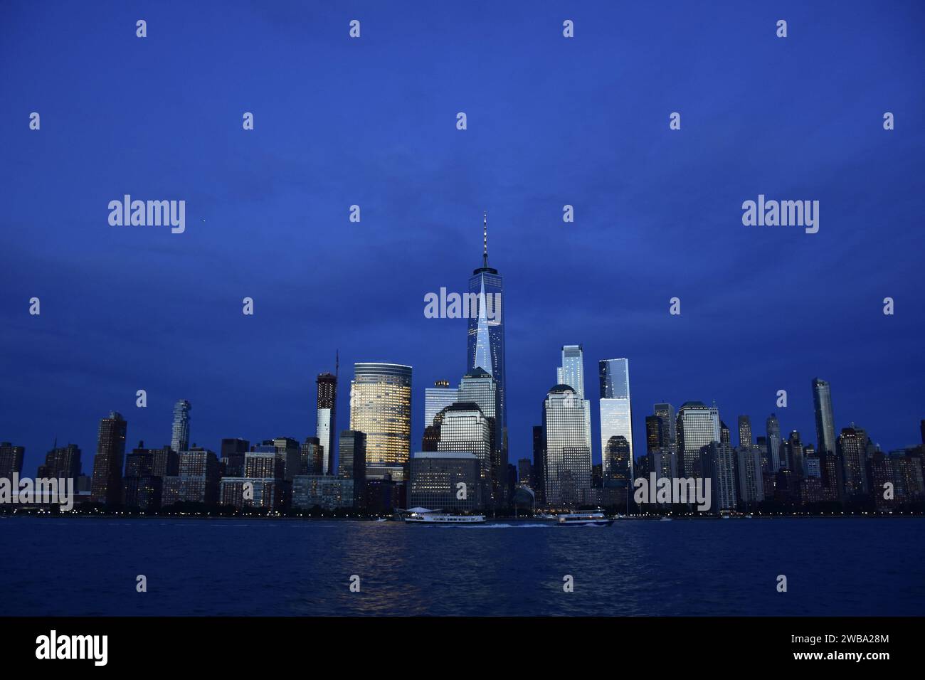 New York City Skyline at Dusk Stock Photo - Alamy