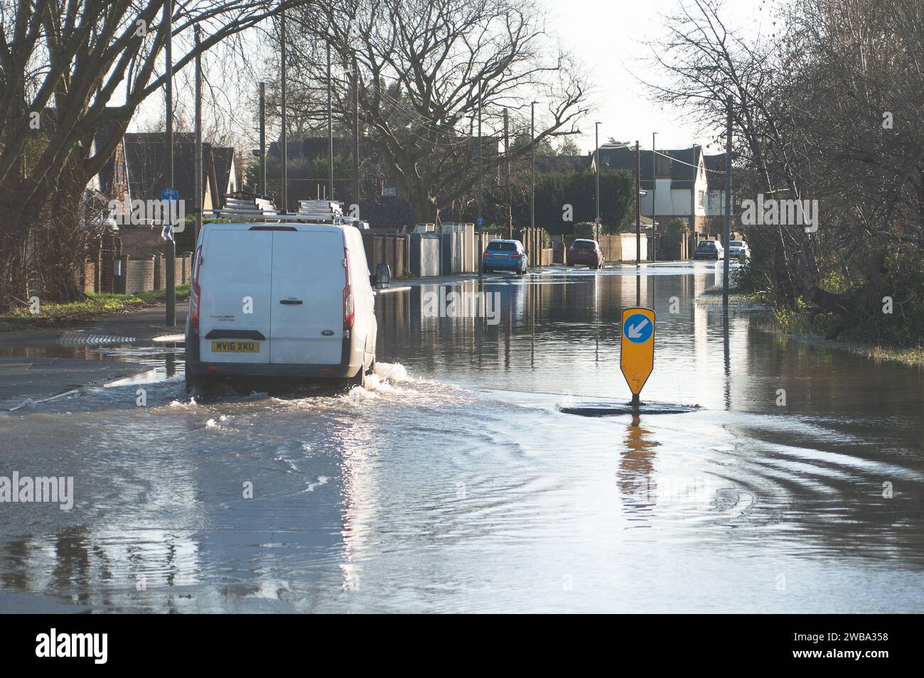 Staines Upon Thames, Surrey, UK. 9th January, 2024. A van drives