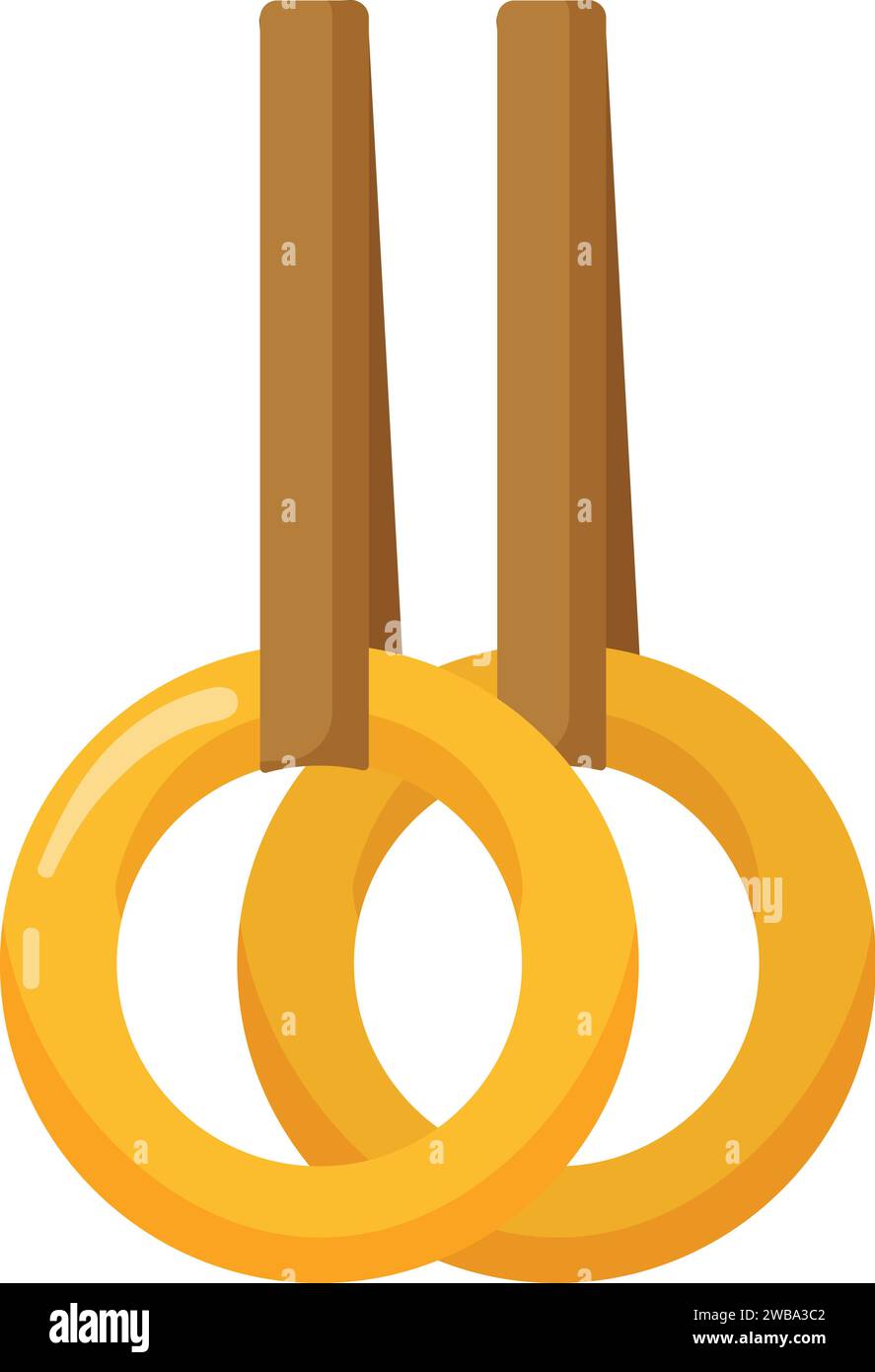 Gymnastic rings icon cartoon vector. Rope bench balance Stock Vector