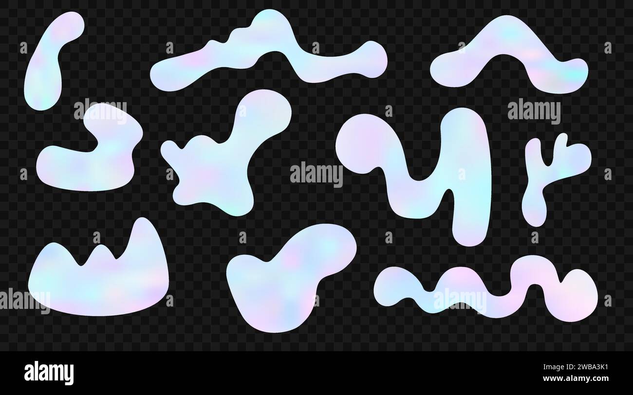Vector holographic freeforms. Set of design elements Stock Vector Image ...