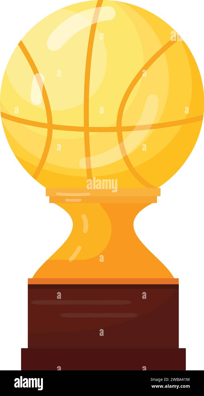 Basketball gold cup icon cartoon vector. Center play Stock Vector