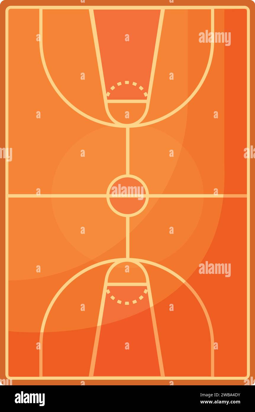 Basketball top view field icon cartoon vector. Game court Stock Vector