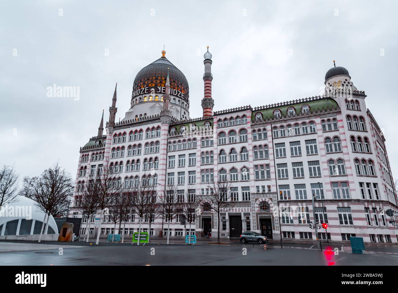 Dresden, Germany - DEC 19, 2021: Yenidze is a former cigarette factory building in Dresden, built 1907-1909. Today it is used as an office building no Stock Photo